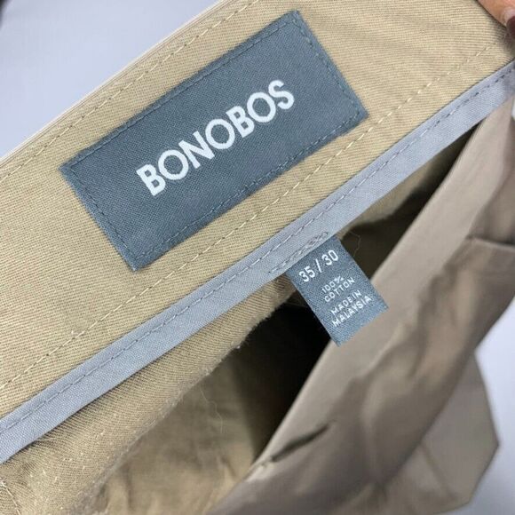 Bonobos Pants Mens 35 x 30 Beige Khaki Workwear Casual Wednesday Straight Leg - Picture 7 of 11